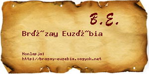 Brázay Euzébia névjegykártya